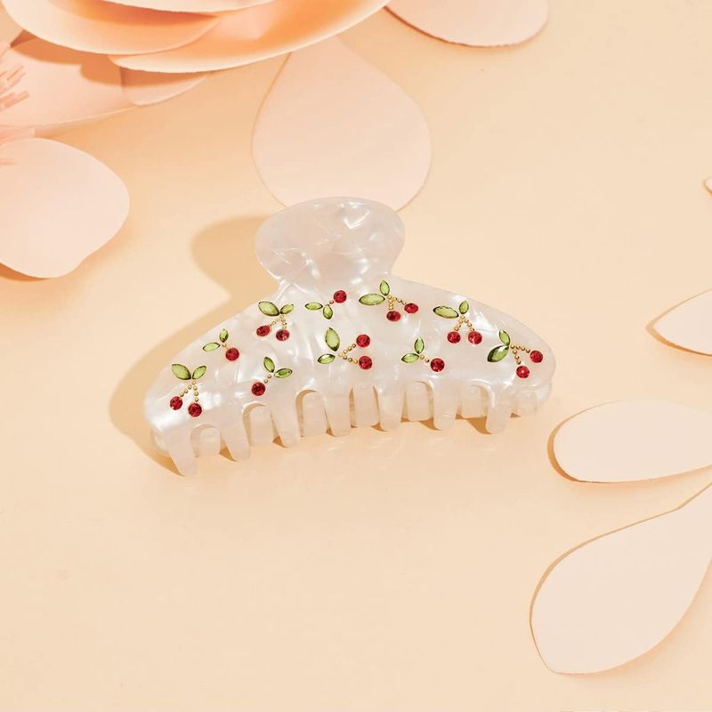 Travel Accessories Aesthetic - 체리 헤어 클립 1개, 라인스톤, 달콤한