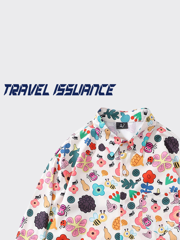 Travel Accessories Hong Kong - 여행용 긴팔 루즈핏 셔츠 재미있는 홍콩