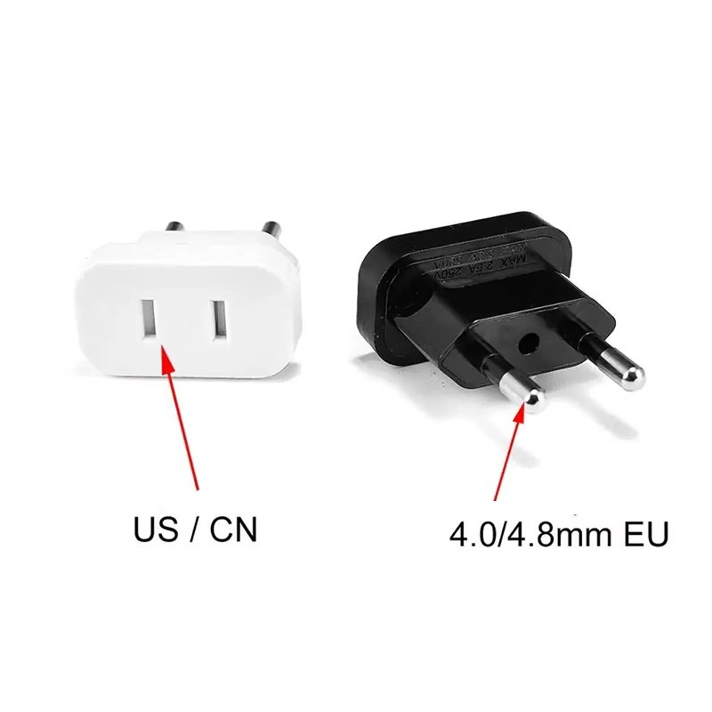 Travel Accessories Europe - 4.0/4.8mm 전원 플러그 어댑터 미국-유럽 플러그
