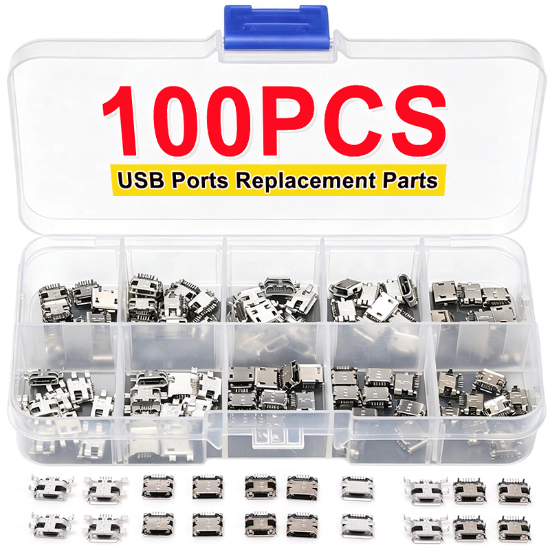 Travel Plug Type C - 100개/팩 10종 여성 5핀 DIP 타입