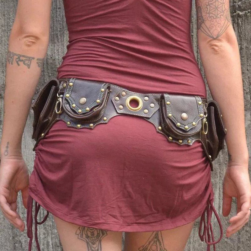 1pc 중세 Steampunk 가죽 허리 가방 유틸리티 - Travel Accessories Hip Belt 리뷰 및 가격
