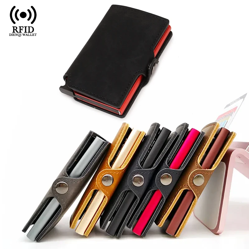슬림 명함 지갑 남성용 금속 RFID 스마트 지갑 삼단 - Passport Holder Rfid 리뷰 및 가격