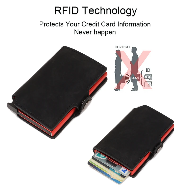 슬림 명함 지갑 남성용 금속 RFID 스마트 지갑 삼단 - Passport Holder Rfid 리뷰 및 가격