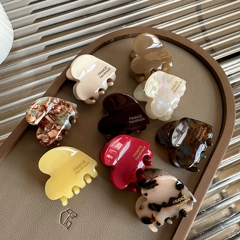 작은 헤어 클로 아세테이트 헤어 크랩 귀여운 하트 모양 - Travel Accessories Girls 리뷰 및 가격