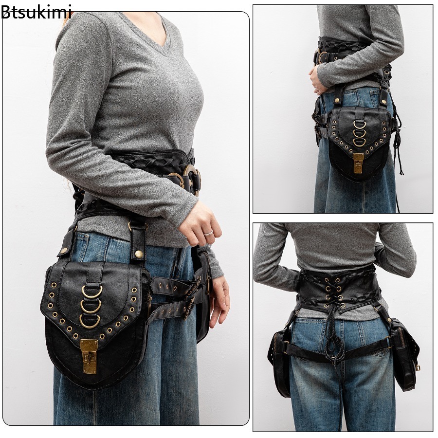 레트로 스팀펑크 유틸리티 허리 가방 여성용 페스티벌 포 - Travel Accessories Hip Belt 리뷰 및 가격