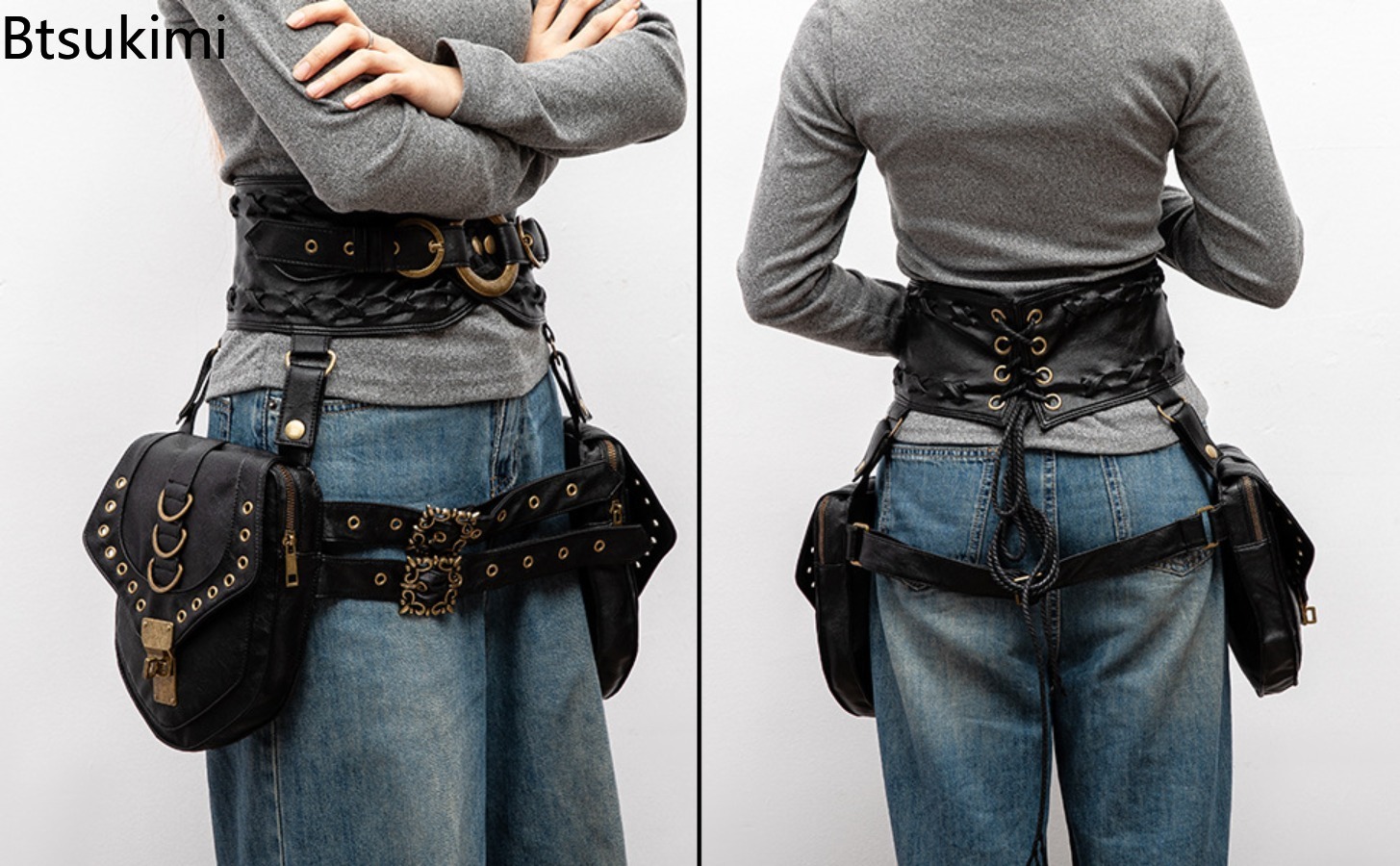 레트로 스팀펑크 유틸리티 허리 가방 여성용 페스티벌 포 - Travel Accessories Hip Belt 리뷰 및 가격