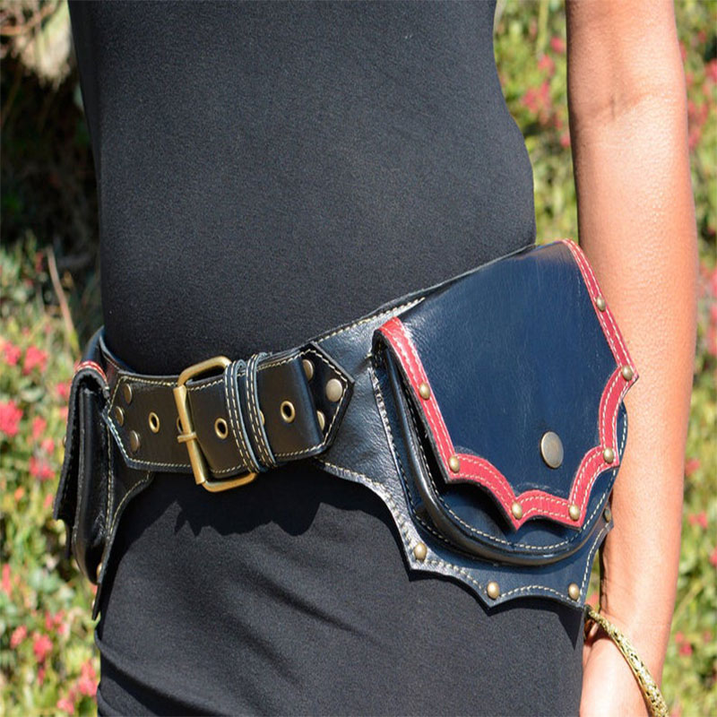 Steampunk-수제 가죽 유틸리티 힙 벨트 가방,  - Travel Accessories Hip Belt 리뷰 및 가격