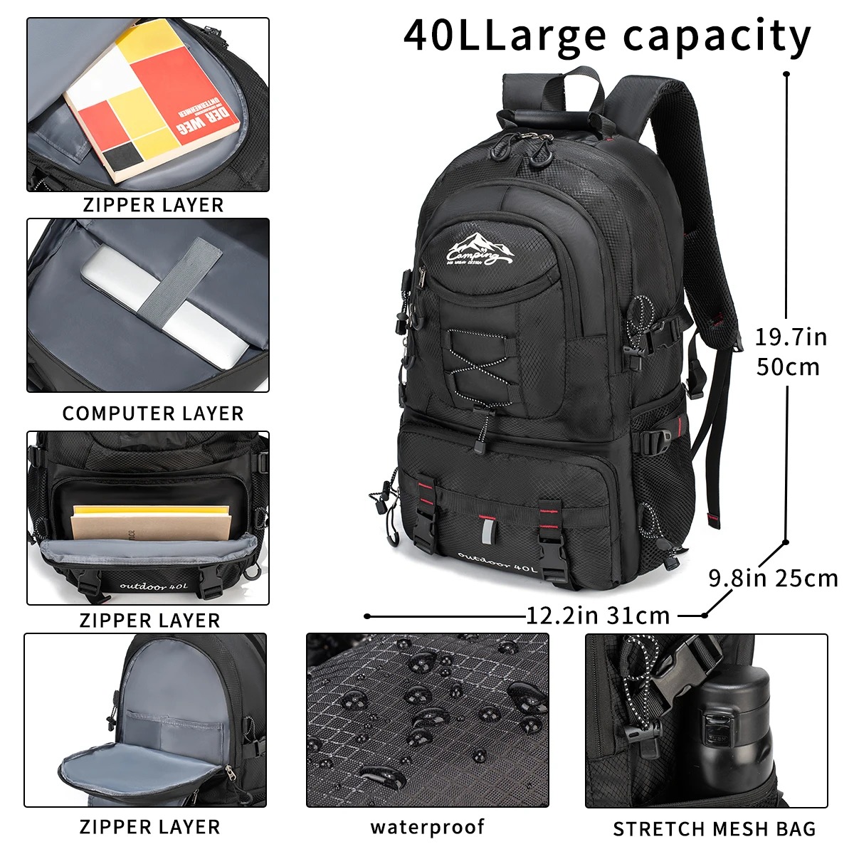 대용량 크로스보더 하이킹 백팩, 남성용 백팩, 여행용  - Travel Accessories Europe 리뷰 및 가격