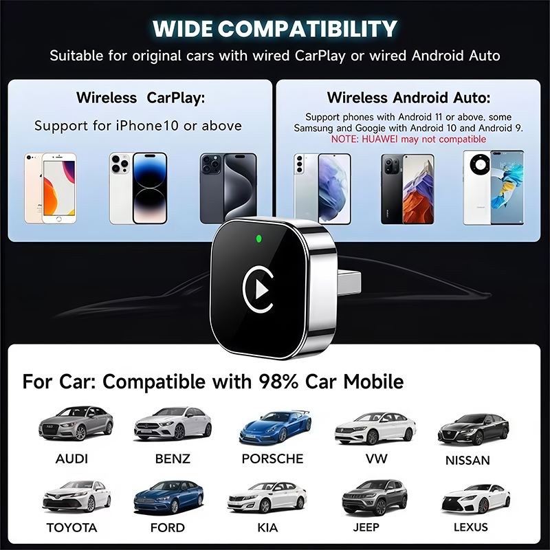 2-in-1 무선 CarPlay 어댑터 플러그 앤 플레 - Travel Plug Type C 리뷰 및 가격