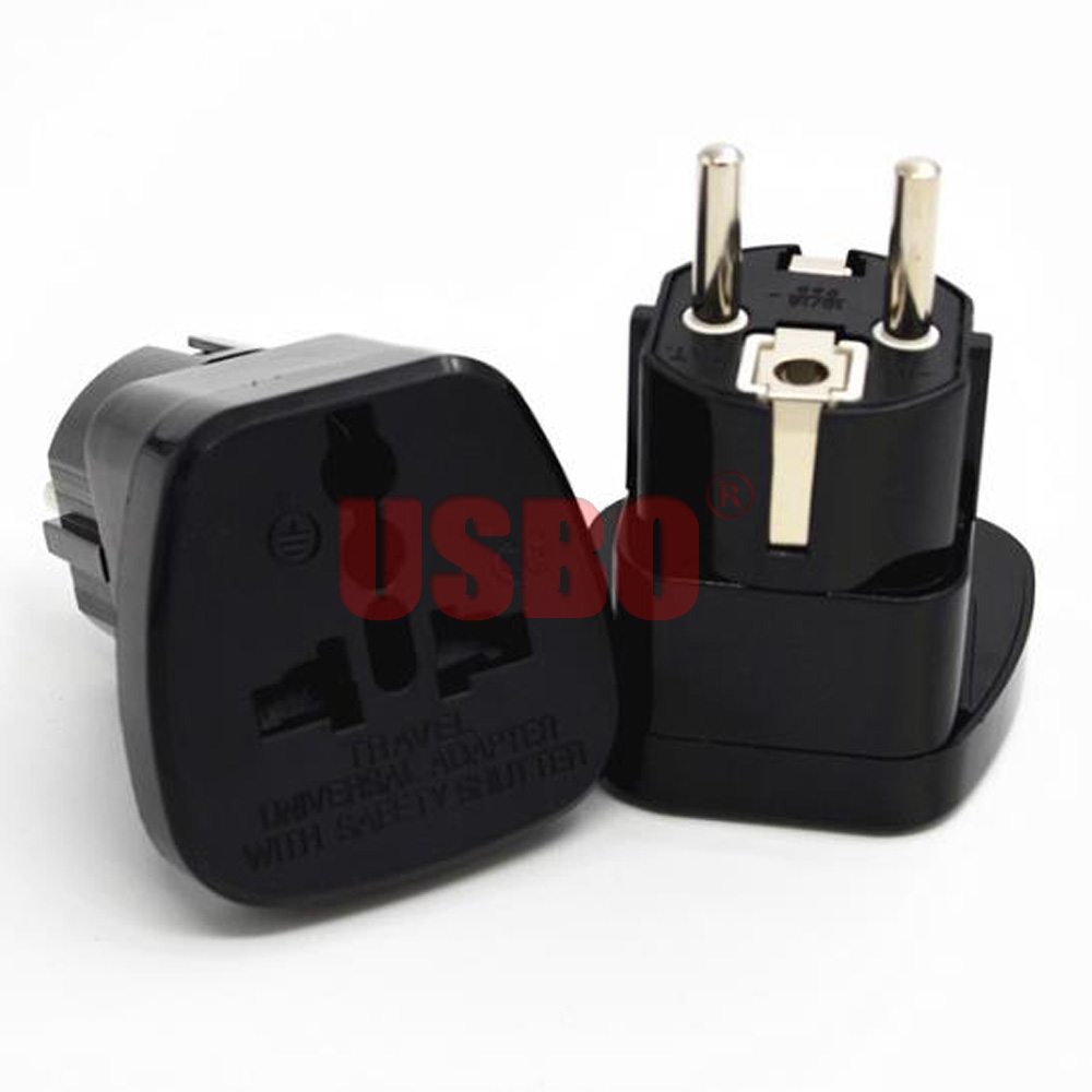 블랙 구리 여행용 어댑터 플러그, 유럽 4.8mm 핀, - Travel Accessories Europe 리뷰 및 가격
