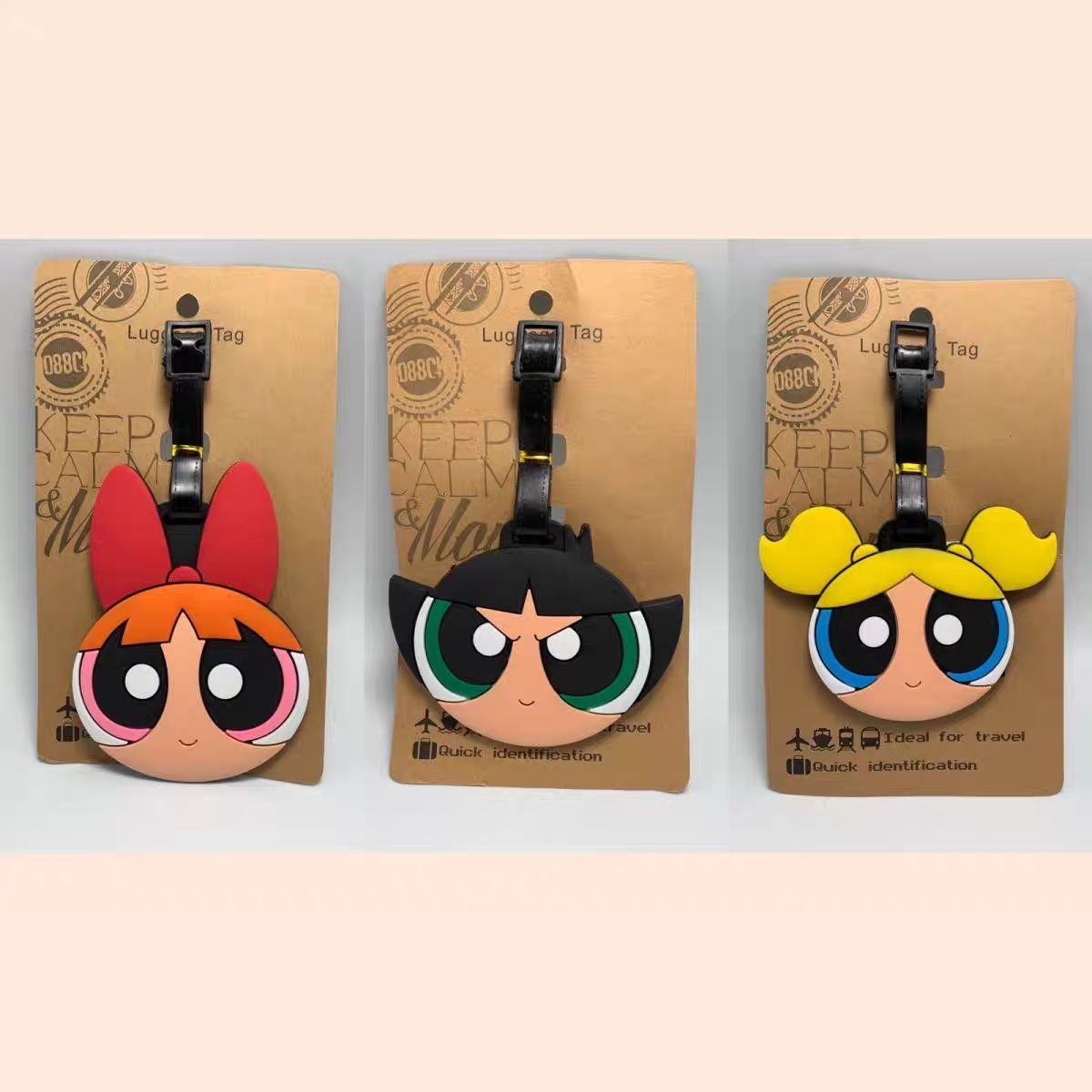 파워퍼프걸즈 가방 펜던트 귀여운 만화 캐릭터 수하물 태 - Travel Accessories Gadget 리뷰 및 가격