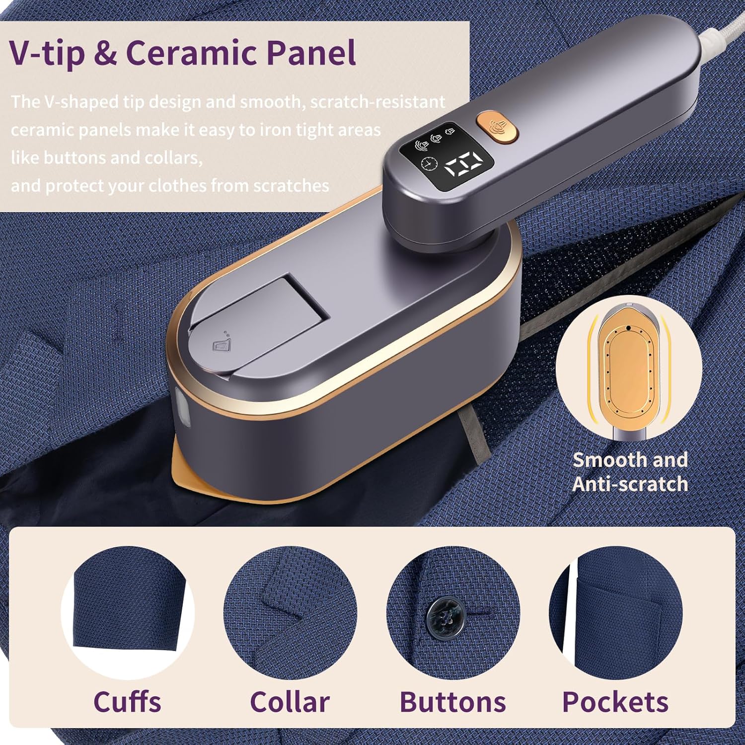 휴대용 의류 스팀 다리미 180 °   회전 가능한 손 - Portable Steamer Clothes 리뷰 및 가격