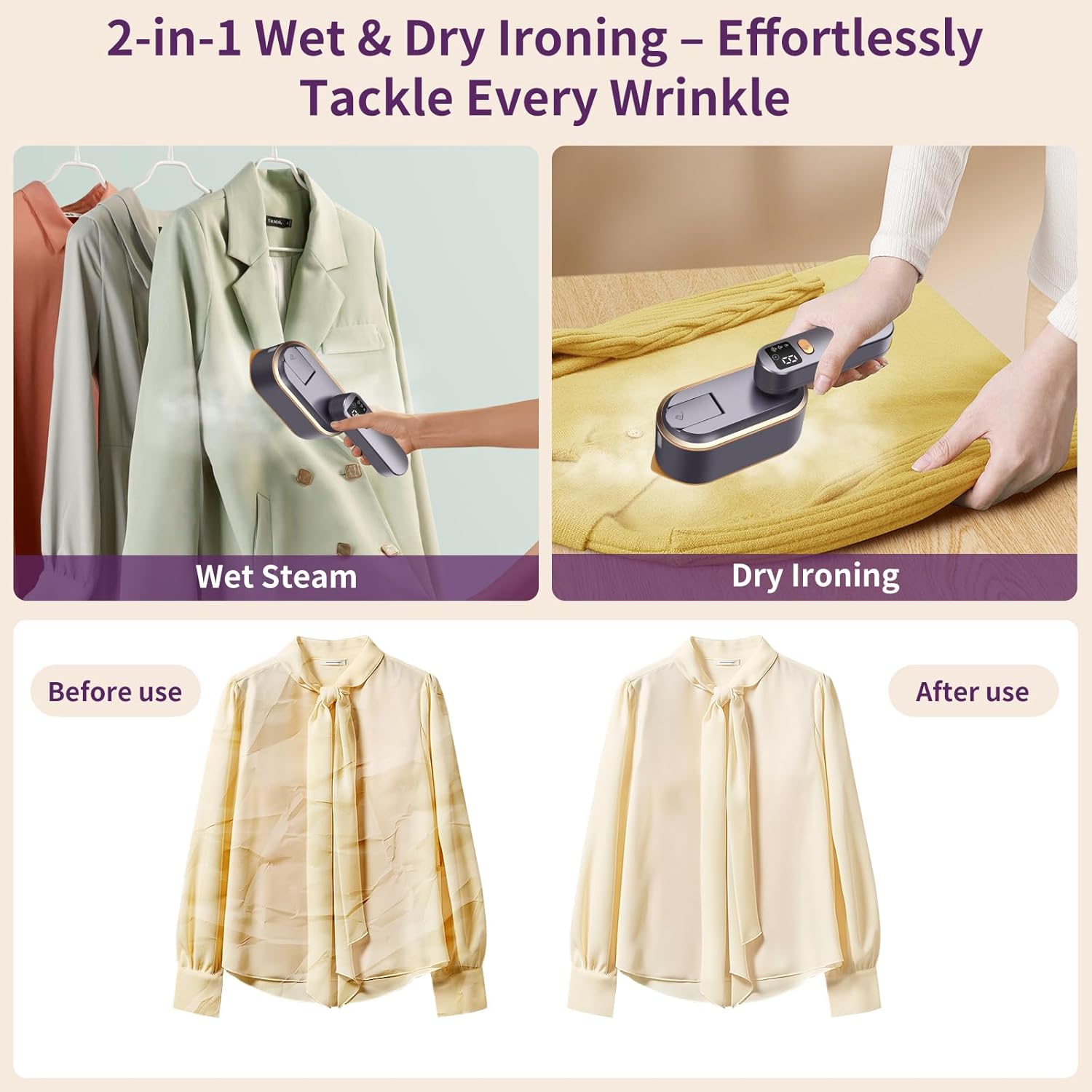 휴대용 의류 스팀 다리미 180 °   회전 가능한 손 - Portable Steamer Clothes 리뷰 및 가격