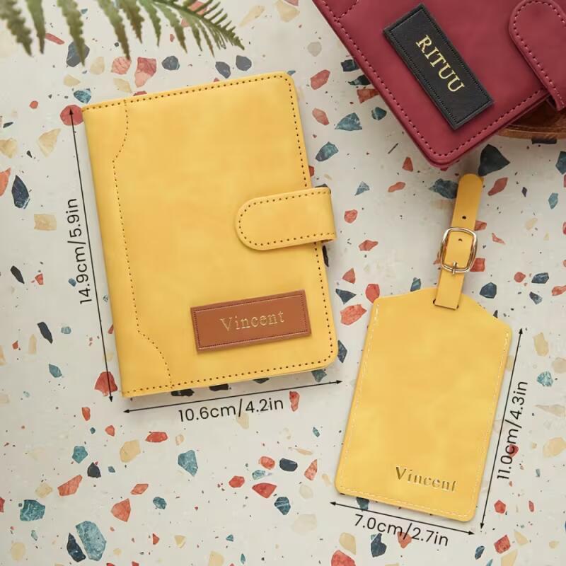 맞춤형 이름 각인 가죽 여권 케이스와 러기지 태그, 빈 - Travel Accessories Hong Kong 리뷰 및 가격