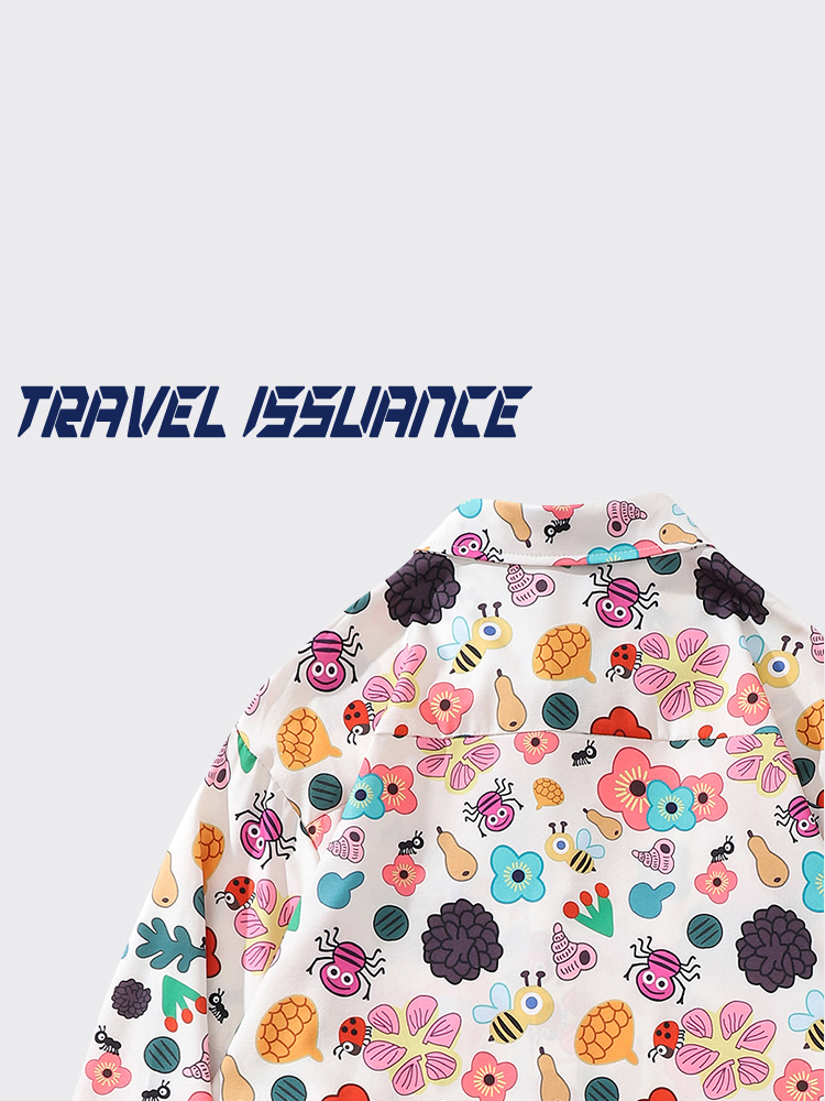 여행용 긴팔 루즈핏 셔츠 재미있는 홍콩 스타일 만화 프 - Travel Accessories Hong Kong 리뷰 및 가격