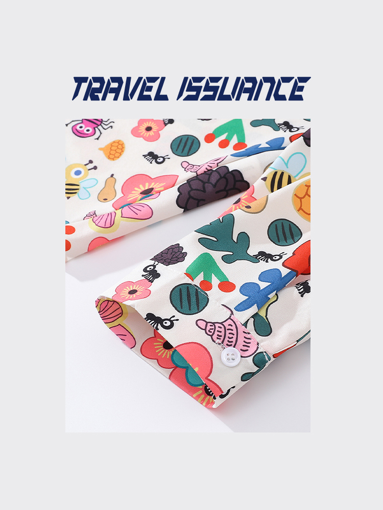 여행용 긴팔 루즈핏 셔츠 재미있는 홍콩 스타일 만화 프 - Travel Accessories Hong Kong 리뷰 및 가격