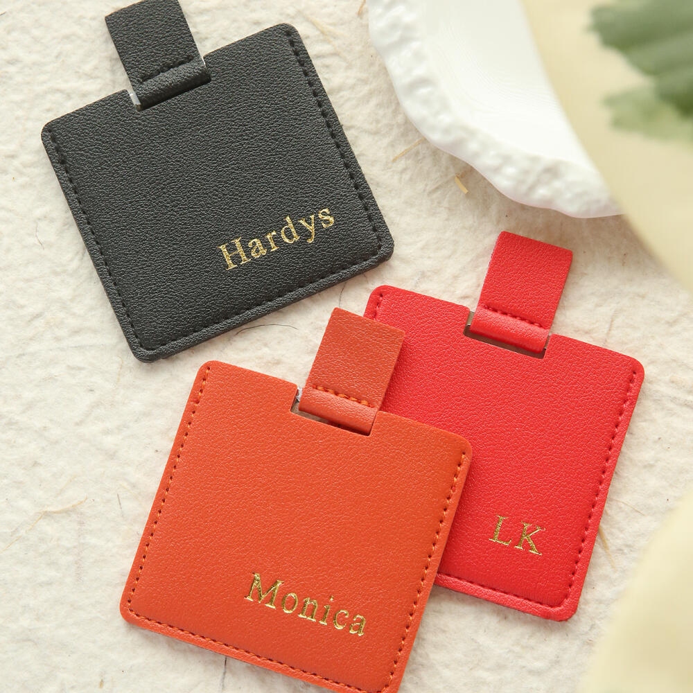 맞춤형 금박 이름 인쇄 PU 가죽 수하물 태그 사각형  - Travel Accessories Hong Kong 리뷰 및 가격