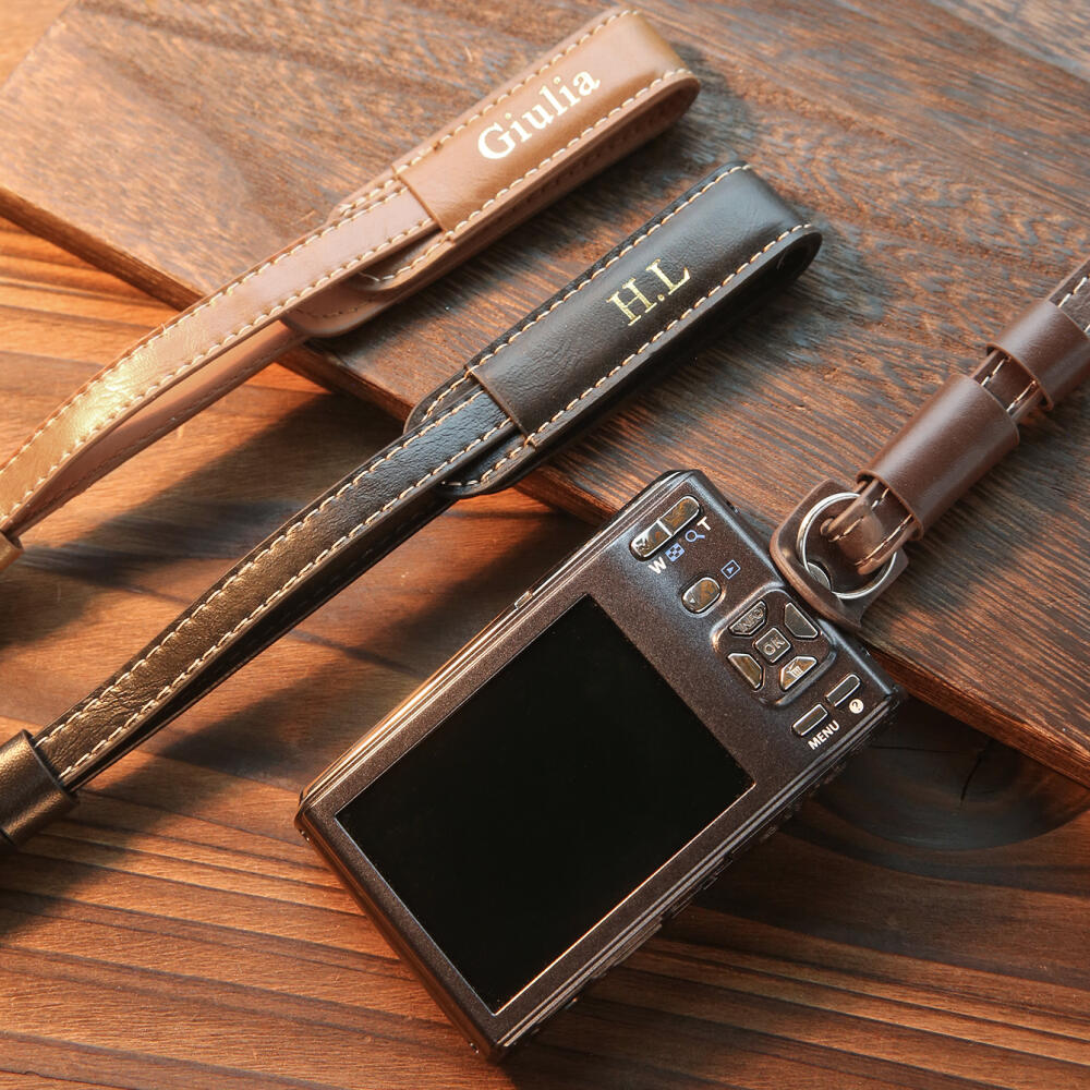 맞춤형 핫스탬핑 네임 카메라 손목 스트랩 PU 가죽 카 - Travel Accessories Hong Kong 리뷰 및 가격