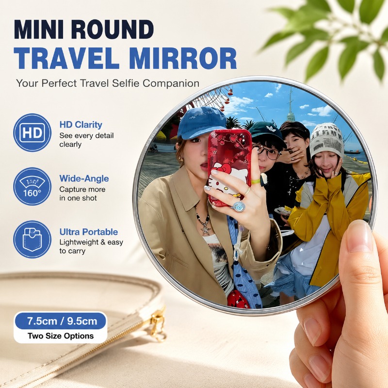 휴대용 원형 볼록 거울 휴대용 광각 촬영 소품 수제 D - Travel Accessories Gadget 리뷰 및 가격