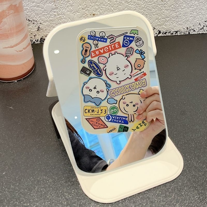 Ckw 접이식 화장 거울 귀여운 우사기 하치와레 프린트 - Travel Accessories Gadget 리뷰 및 가격