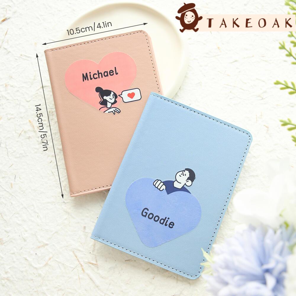 2PCS 사용자 정의 이름 커플 하트 패턴 Pu 여권  - Travel Accessories Hong Kong 리뷰 및 가격